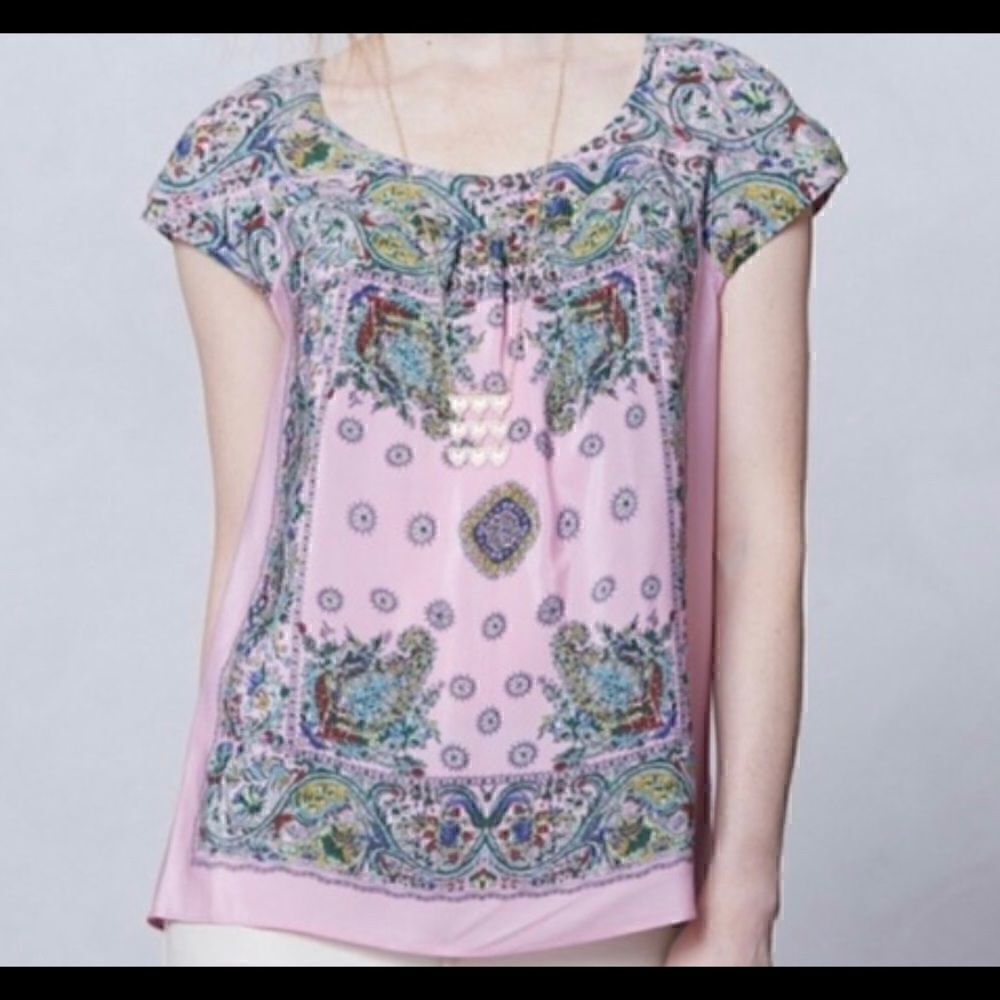 Anthro Moulinette Sœurs size medium 100% silk top